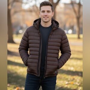 HUDSON Quilted Hooded Jacket - Puffer Lightweight. Medium. NWT